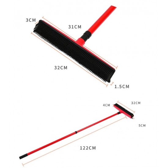 Gumijasta metla za čiščenje CleanMeMore z nastavljivim teleskopskim ročajem