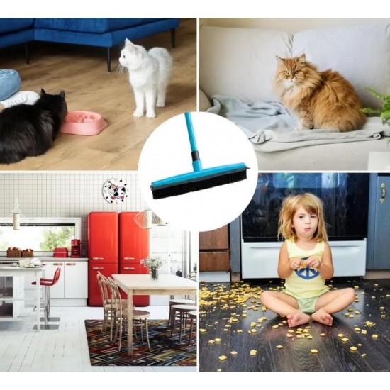 Gumijasta metla za čiščenje CleanMeMore z nastavljivim teleskopskim ročajem