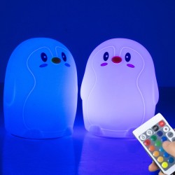 Led pingvin rgb daljinski upravljalnik usb nočna lučka za otroke